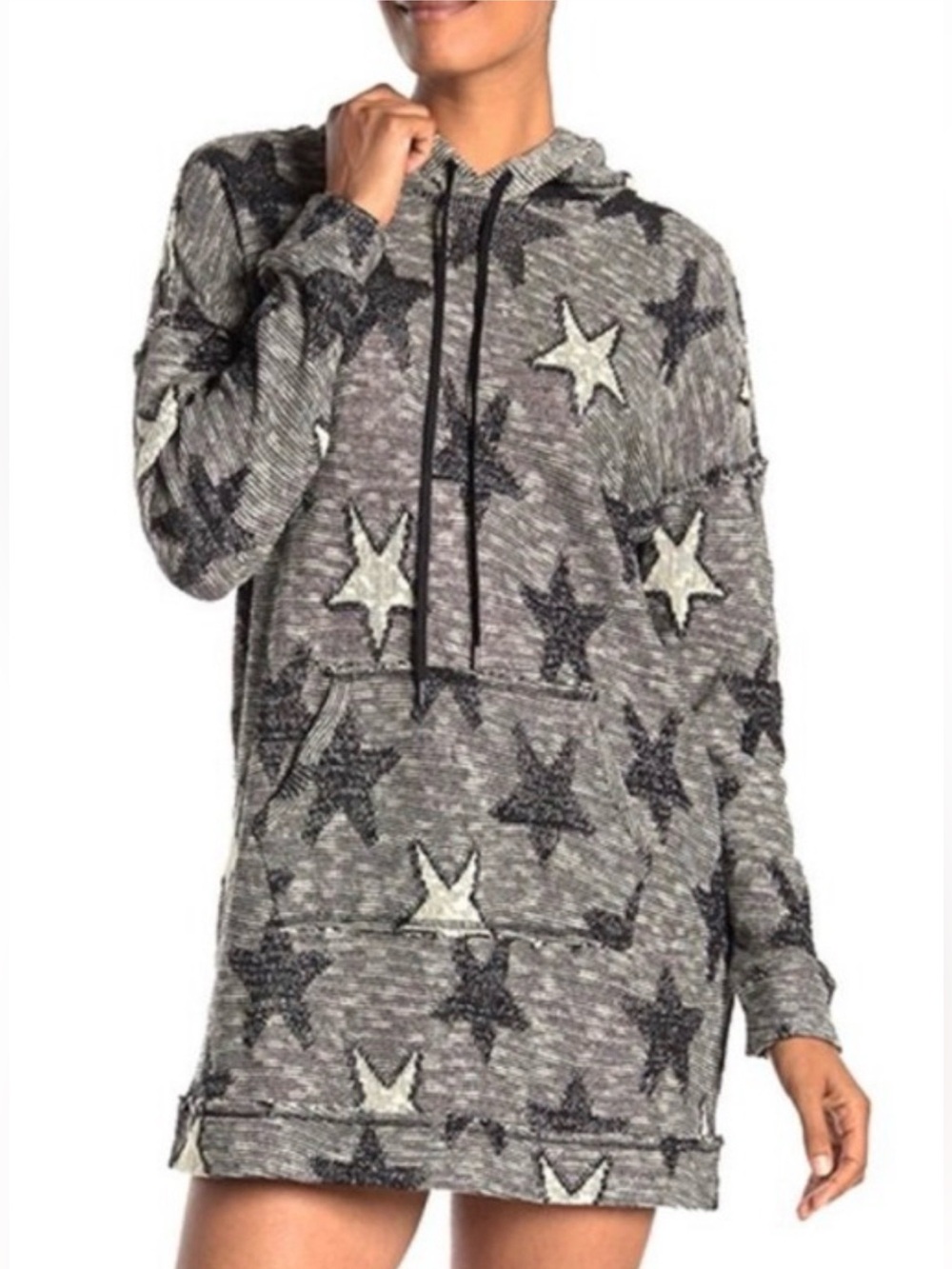 Splendid Metallic Star Oversized Hooded Sweatshirt Sweater Women’s Small